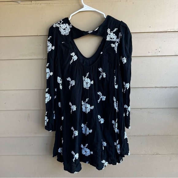 Free People Embroidered Austin Mini Dress in Black - Size Small - Boho Hippie - Picture 6 of 6